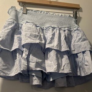 NWT wild fable Light Blue Tiered Eyelet Smocked Mini Skort